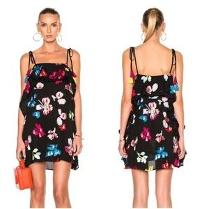 Tanya Taylor Gabriella Silk Georgette Boho Tassel Mini Dress. Size 2. Gorgeous!
